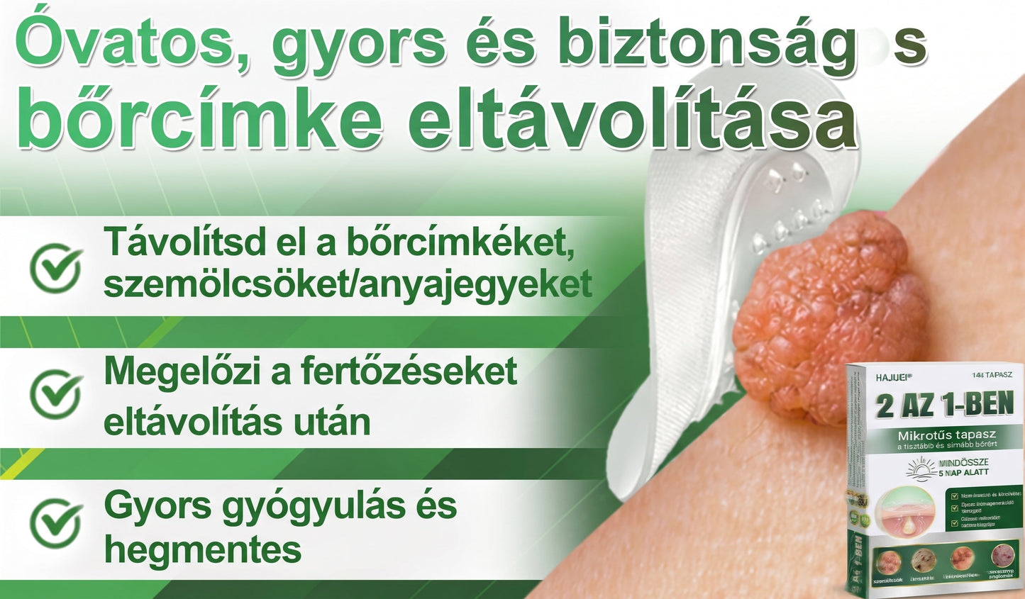 🇭🇺 HAJUEI® ☺️ 2-az-1-ben Mikrotű & Hidrokoloid Tapasz | 🧪 Kiemelkedő Anyajegyek, Pattanások, Lapos Szemölcsök & Bőrkinövések Eltávolítója | Ráncok, Hegek & Bőrhibák Javítása | Láthatatlan Csillag Pattanástapasz Arcra & Testre | 144 db ✨