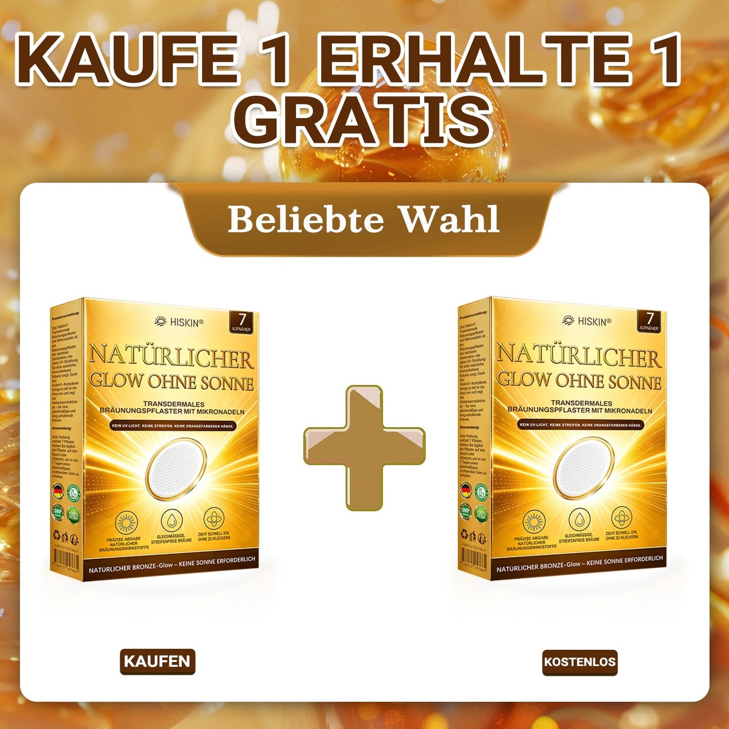 Offizieller Shop | ☀️☀️ Hiskin® Sunless Bronze Microneedle Patch 🇩🇪 Nur 1× täglich anwenden ✨ Sichtbar sonnengeküsster Teint in nur 7 Tagen ✅ Ohne UV-Strahlung · Ohne Orangestich · Ohne Streifen · DHA-frei · Einfach anzuwenden