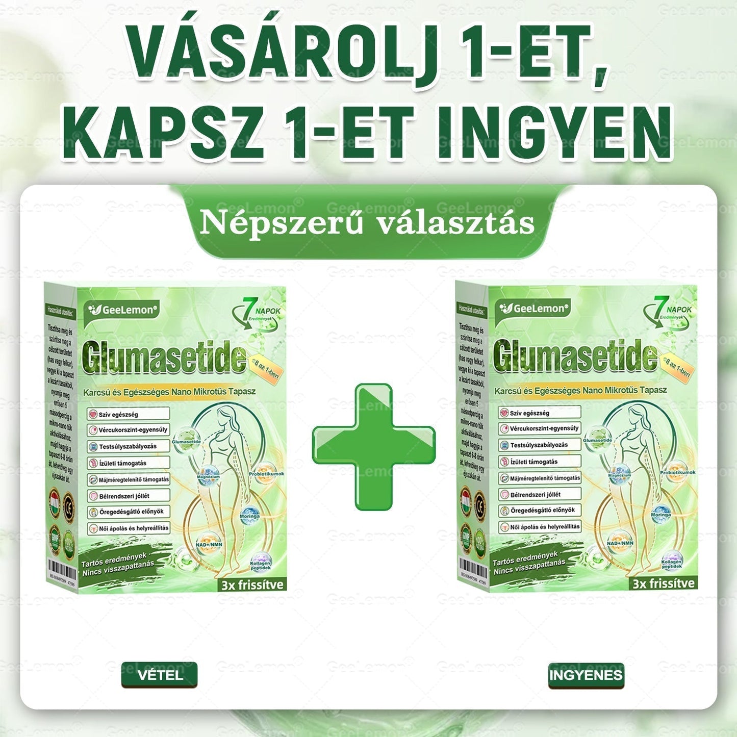 Magyar hivatalos bol 👨‍⚕️ 𝐆𝐞𝐞𝐋𝐞𝐦𝐨𝐧® 8 az 1-ben karcsúsító nano mikrotűs tapasz 🇭🇺 Napi egyszeri használat ✅ 7 napon belül látható eredmény – Alkalmas elhízás, szív- és érrendszeri problémák, cukorbetegség és ízületi problémák kezelésére.