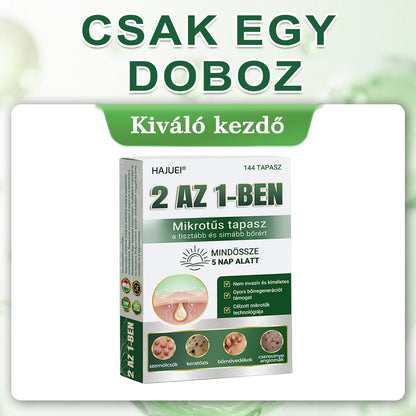 🇭🇺 HAJUEI® ☺️ 2-az-1-ben Mikrotű & Hidrokoloid Tapasz | 🧪 Kiemelkedő Anyajegyek, Pattanások, Lapos Szemölcsök & Bőrkinövések Eltávolítója | Ráncok, Hegek & Bőrhibák Javítása | Láthatatlan Csillag Pattanástapasz Arcra & Testre | 144 db ✨