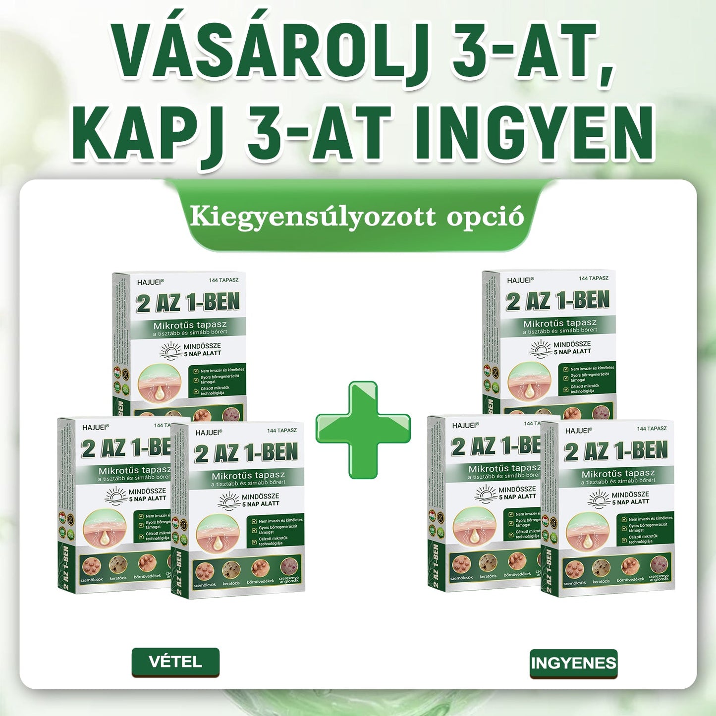 🇭🇺 HAJUEI® ☺️ 2-az-1-ben Mikrotű & Hidrokoloid Tapasz | 🧪 Kiemelkedő Anyajegyek, Pattanások, Lapos Szemölcsök & Bőrkinövések Eltávolítója | Ráncok, Hegek & Bőrhibák Javítása | Láthatatlan Csillag Pattanástapasz Arcra & Testre | 144 db ✨