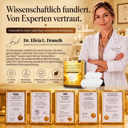 Offizieller Shop | ☀️☀️ Hiskin® Sunless Bronze Microneedle Patch 🇩🇪 Nur 1× täglich anwenden ✨ Sichtbar sonnengeküsster Teint in nur 7 Tagen ✅ Ohne UV-Strahlung · Ohne Orangestich · Ohne Streifen · DHA-frei · Einfach anzuwenden