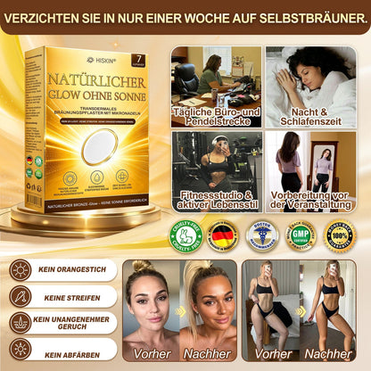 Offizieller Shop | ☀️☀️ Hiskin® Sunless Bronze Microneedle Patch 🇩🇪 Nur 1× täglich anwenden ✨ Sichtbar sonnengeküsster Teint in nur 7 Tagen ✅ Ohne UV-Strahlung · Ohne Orangestich · Ohne Streifen · DHA-frei · Einfach anzuwenden