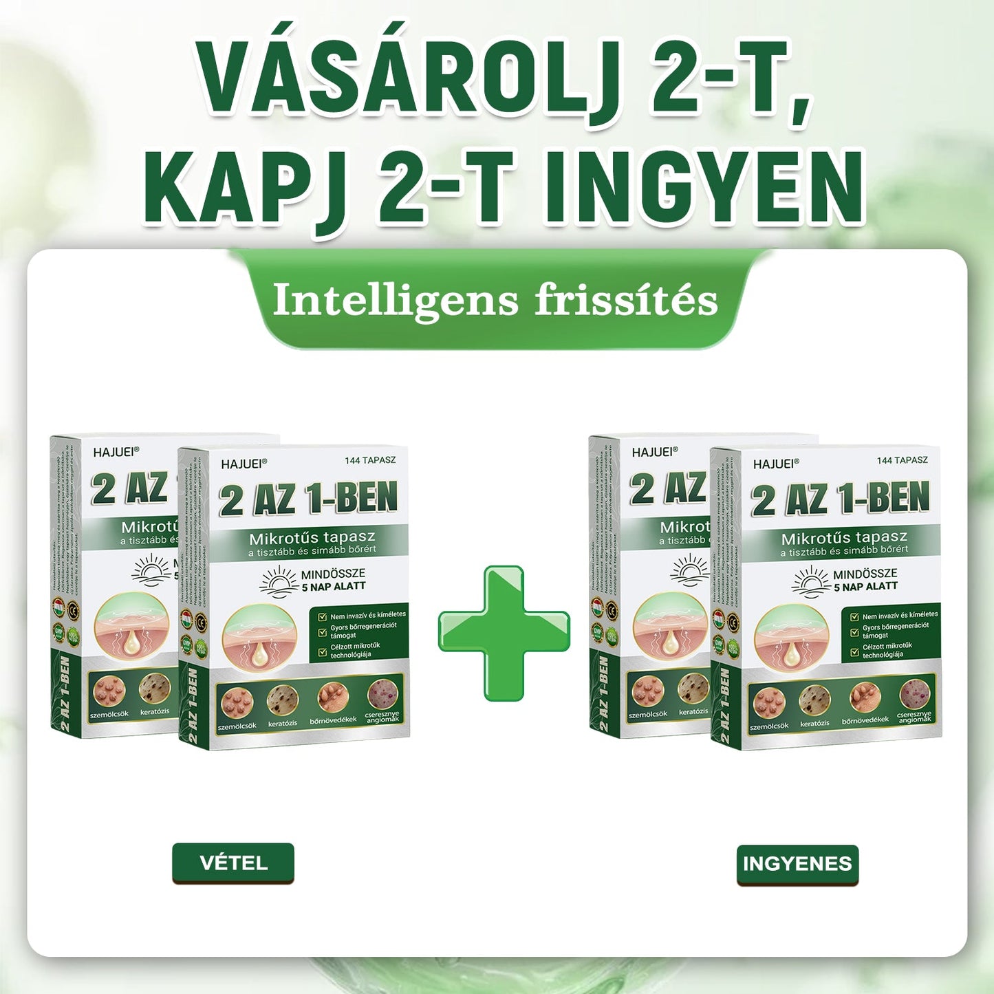 🇭🇺 HAJUEI® ☺️ 2-az-1-ben Mikrotű & Hidrokoloid Tapasz | 🧪 Kiemelkedő Anyajegyek, Pattanások, Lapos Szemölcsök & Bőrkinövések Eltávolítója | Ráncok, Hegek & Bőrhibák Javítása | Láthatatlan Csillag Pattanástapasz Arcra & Testre | 144 db ✨